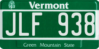 VT license plate JLF938