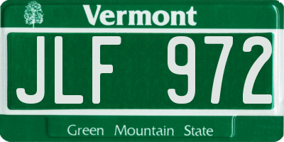 VT license plate JLF972