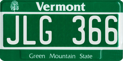 VT license plate JLG366