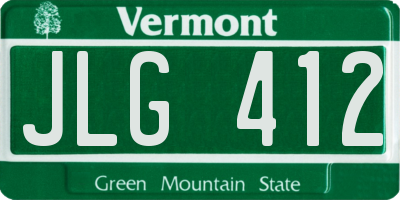 VT license plate JLG412
