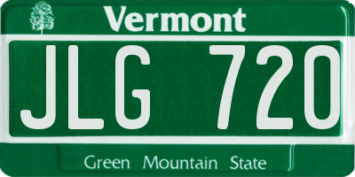 VT license plate JLG720