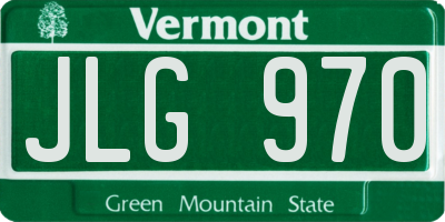 VT license plate JLG970