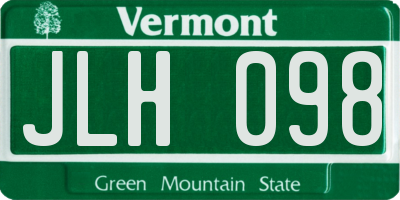 VT license plate JLH098