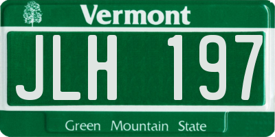VT license plate JLH197