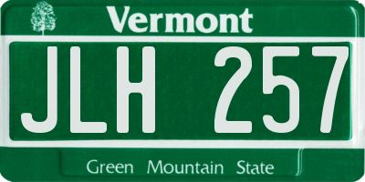 VT license plate JLH257