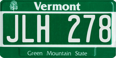 VT license plate JLH278