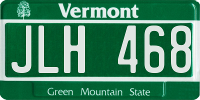 VT license plate JLH468