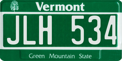 VT license plate JLH534