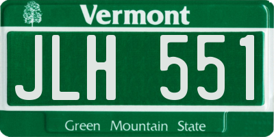 VT license plate JLH551