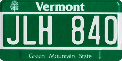 VT license plate JLH840