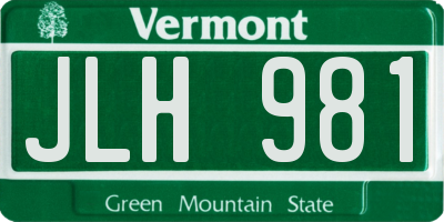 VT license plate JLH981