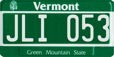 VT license plate JLI053