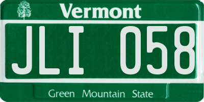 VT license plate JLI058