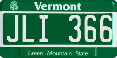 VT license plate JLI366