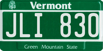 VT license plate JLI830