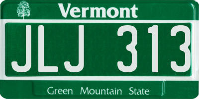 VT license plate JLJ313