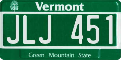 VT license plate JLJ451