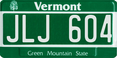 VT license plate JLJ604
