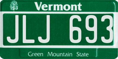 VT license plate JLJ693