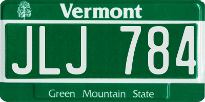 VT license plate JLJ784
