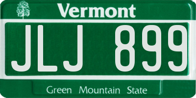 VT license plate JLJ899