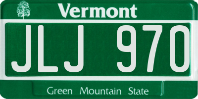 VT license plate JLJ970