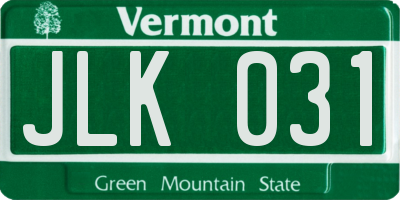 VT license plate JLK031