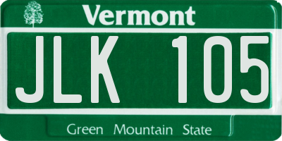 VT license plate JLK105