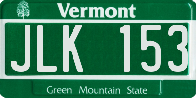 VT license plate JLK153