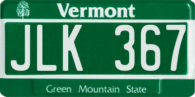 VT license plate JLK367