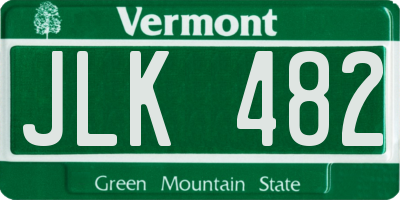 VT license plate JLK482
