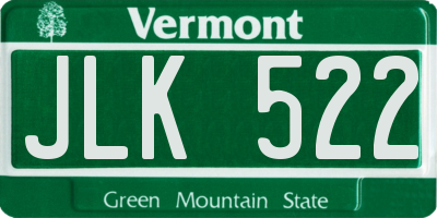 VT license plate JLK522