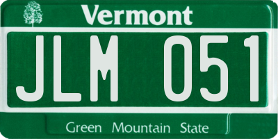 VT license plate JLM051
