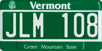 VT license plate JLM108