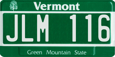 VT license plate JLM116