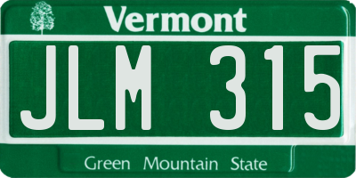 VT license plate JLM315