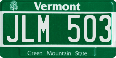 VT license plate JLM503