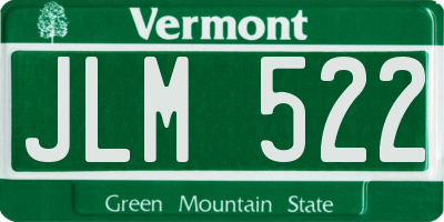 VT license plate JLM522