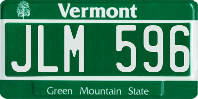 VT license plate JLM596