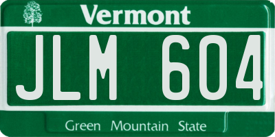 VT license plate JLM604
