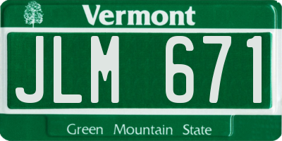 VT license plate JLM671