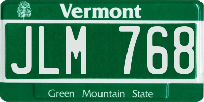 VT license plate JLM768