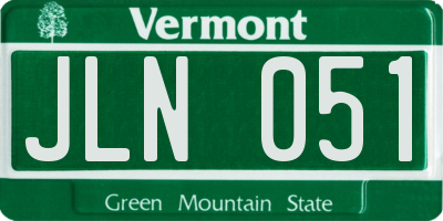 VT license plate JLN051