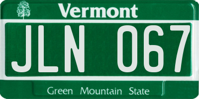 VT license plate JLN067