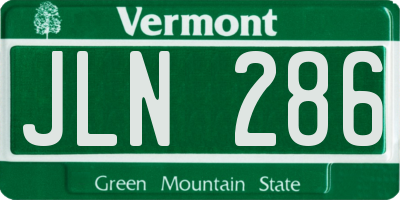 VT license plate JLN286