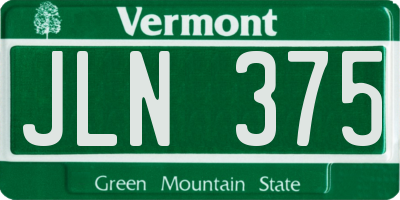 VT license plate JLN375