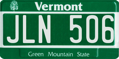VT license plate JLN506