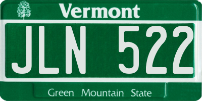 VT license plate JLN522