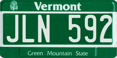 VT license plate JLN592