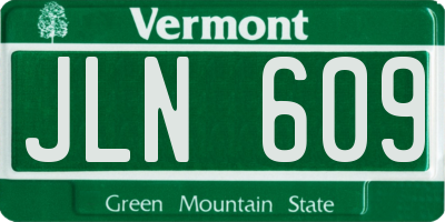 VT license plate JLN609